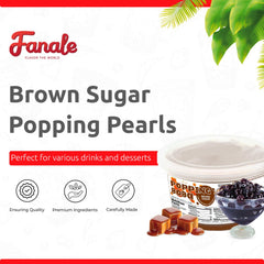 Fanale Brown Sugar Popping Boba Pearls topping on ice cream for chewy texture.