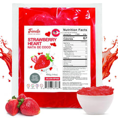 Fanale Coconut Jelly Topping strawberry heart adds chewy flavor to bubble tea