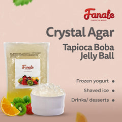 Fanale Crystal Boba Jelly Ball close-up shows glossy spheres ideal for tea toppings.