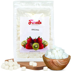 Fanale Mini Mochi Original White packshot shows chewy texture and premium packaging for daily snacking