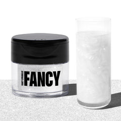 Fancy Sprinkles Easter Diamond White glitter jar adds shimmering, tasteless sparkle to foods and drinks.