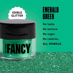 Fancy Sprinkles emerald green glitter blends into drinks for sparkling cocktails without flavor changes.
