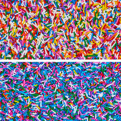 Fancy Sprinkles Sundae Best Deluxe Rainbow Jimmies add texture to cookies and cupcakes for celebrations.