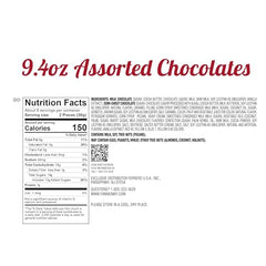 Fannie May premium assorted chocolates close-up highlighting milk and dark varieties.