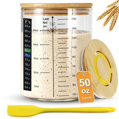 FANS-ONE Sourdough starter jar with timer lid for precise fermentation tracking