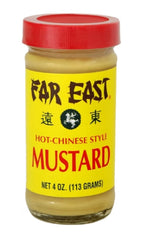 Far East hot mustard bottle front view for dipping and sauces