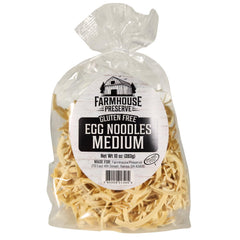 Farmhouse Preserve gluten-free noodles in a bowl, ready for comforting soup.
