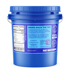 Fat Brothers tallow pail with airtight lid preserves freshness for long-term use