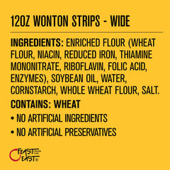 Feast From The East Wonton Strips restaurant-style bowl garnish ready.