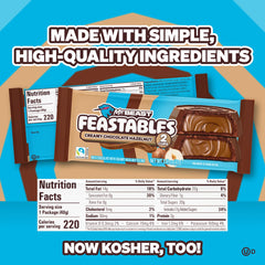 Feastables Hazelnut Cups highlight the creamy hazelnut center inside silky milk chocolate.