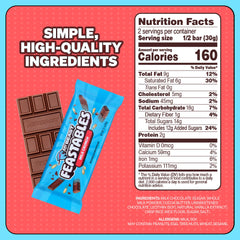 Feastables MrBeast Milk Chocolate Crunch Bar closeup shows creamy texture with crispy puffed rice