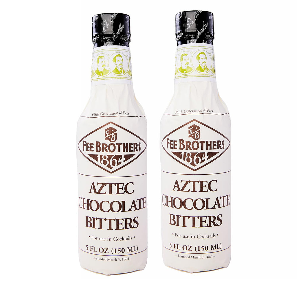 Fee Brothers Aztec Chocolate Bitters bottle front view enhances cocktail flavor notes