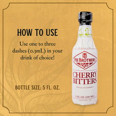 Fee Brothers Cherry Bitters being poured into glass to showcase aroma