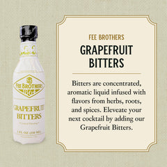 Fee Brothers Grapefruit Bitters dash enhances classics like whiskey sour with bright grapefruit.