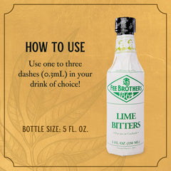 Pouring Fee Brothers Lime Bitters with precise droplets for drinks