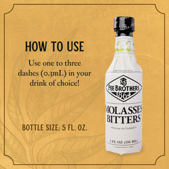 Notes of nutmeg and coffee rise in Fee Brothers Molasses Bitters' spice profile.
