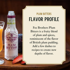 Fee Brothers Plum Bitters closeup reveals plum and spice notes.