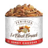 FERIDIES Five O'clock Crunch Honey Cheddar can front view, convenient protein-rich snack.