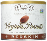 FERIDIES Redskin Virginia Peanuts in a 36 oz can with skins on, rich flavor.