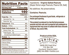 FERIDIES Virginia peanuts closeup, rich roasted color indicates quality.