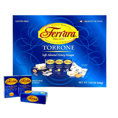 Ferrara Torrone 18-piece gift box shown, ideal for sharing during celebrations