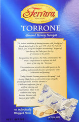 Ferrara Torrone traditional almond nougat texture, crafted with finest ingredients.
