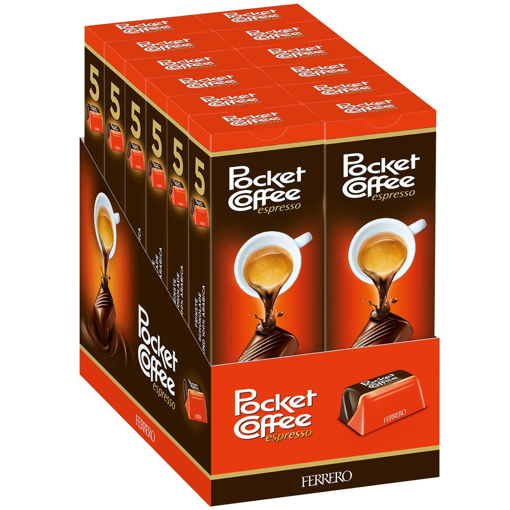 Ferrero Pocket Coffee espresso chocolate piece, ready for a quick energy lift on the go.
