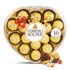 Ferrero Rocher heart gift box with 16 chocolates, ideal for Valentine’s Day gifting.