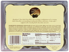 Close-up of Ferrero Rondnoir showing almond center inside dark chocolate.