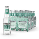 Fever-Tree Elderflower Tonic Water glass bottle close-up showing premium packaging