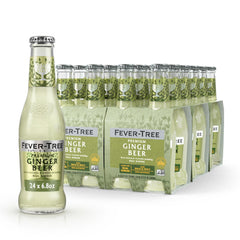 Fever-Tree Ginger Beer bottle pour, ideal as a premium cocktail mixer.