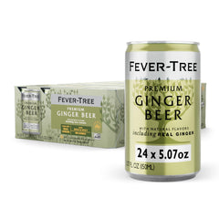 Fever-Tree Ginger Beer bottle front, premium mixer for crafted cocktails.