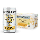 Fever-Tree Naturally Light tonic water bottle being poured for a crisp, refreshing drink.
