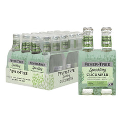Fever-Tree Sparkling Cucumber bottle showcases crisp cucumber flavor for cocktails and mocktails.