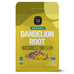 FGO Dandelion Root cut and sifted in bag for easy hot tea preparation.