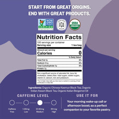 FGO Earl Grey tea bags in resealable package for fresh daily brewing