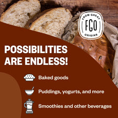 Smoothie with FGO flaxseed meal for a creamy, nutty boost.