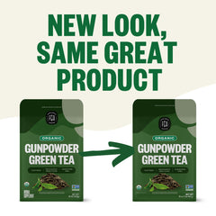 Loose-leaf Gunpowder Green Tea pile highlighting premium quality leaves