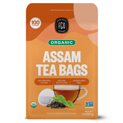 FGO Organic Assam Tea front view showing bold flavor for morning rituals