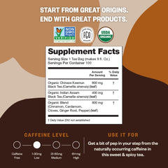 FGO Organic Chai Tea bags in resealable bag for easy storage