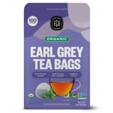 FGO Organic Earl Grey tea bags closeup with bergamot aroma