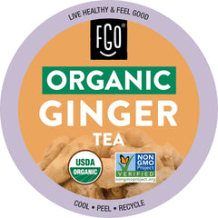 FGO Organic Ginger Tea K-Cup Pods packaging for convenient brewing