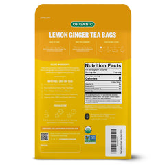FGO Organic Lemon Ginger Tea packaging highlights eco-conscious design and convenient lines.