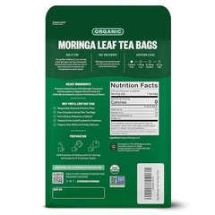 FGO Organic Moringa Tea foil-lined kraft packaging showcases eco-conscious design.