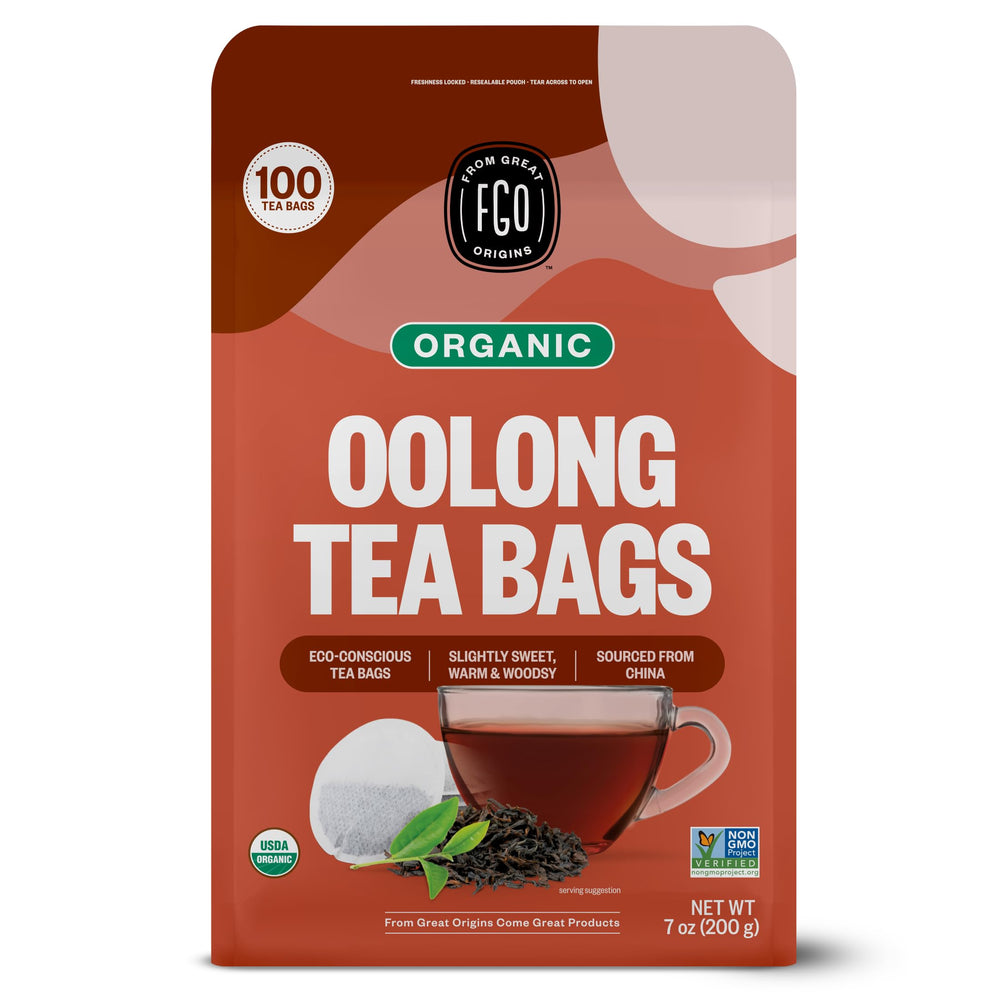 FGO Organic Oolong Tea with foil-lined packaging preserves freshness and aroma