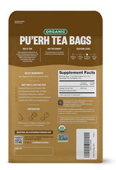 FGO Organic Pu'erh Tea resealable bag image emphasizes freshness.