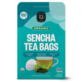 FGO Organic Sencha Green Tea bags in eco-friendly packaging for fresh daily brews.