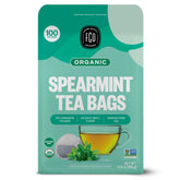 FGO Organic Spearmint Tea bags in kraft packaging for caffeine-free refreshment.