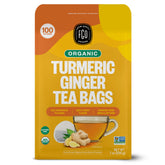 FGO Organic Turmeric Ginger Tea bags ready for a comforting cup.
