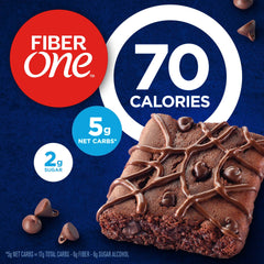 Fiber One 70 Calorie Brownies nutrition panel on packaging.